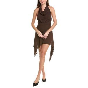 Ipponelli Womens  Solid Mini Dress, Brown
